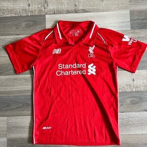 New Balance Red Liverpool FC Short-Sleeve Jersey with White Accents